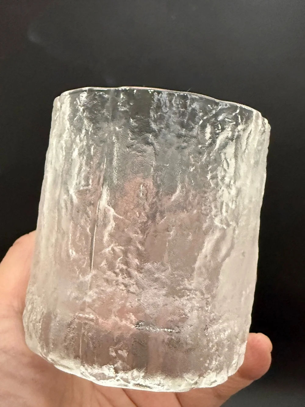 1pc MIKASA Frostfire Frosted Textured Rocks Old Fashioned Lowball Tumbler Glass